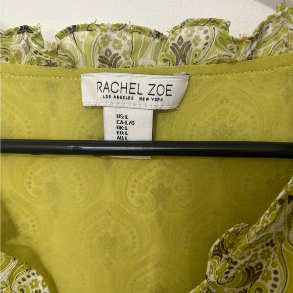 Rachel Zoe Green Smocked Flutter Sleeve Blouse - Picture 3 of 3